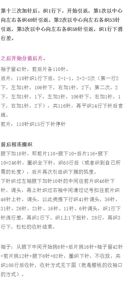 杂志款秋香黄棒针套头款毛衣图解,小姑娘套头插肩袖毛衣教程