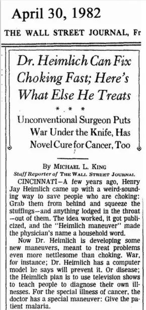 起底“疟疾治疗癌症”之“亲爱的爸爸”