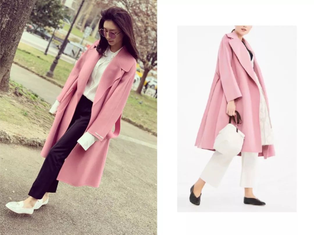 江疏影穿搭日常,照片中的江疏影身穿拼接格子衬衫