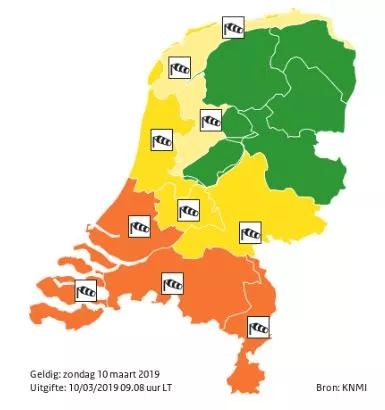 风暴南移,气候预警升至橙色,荷兰今日天气更反常,明天如何?