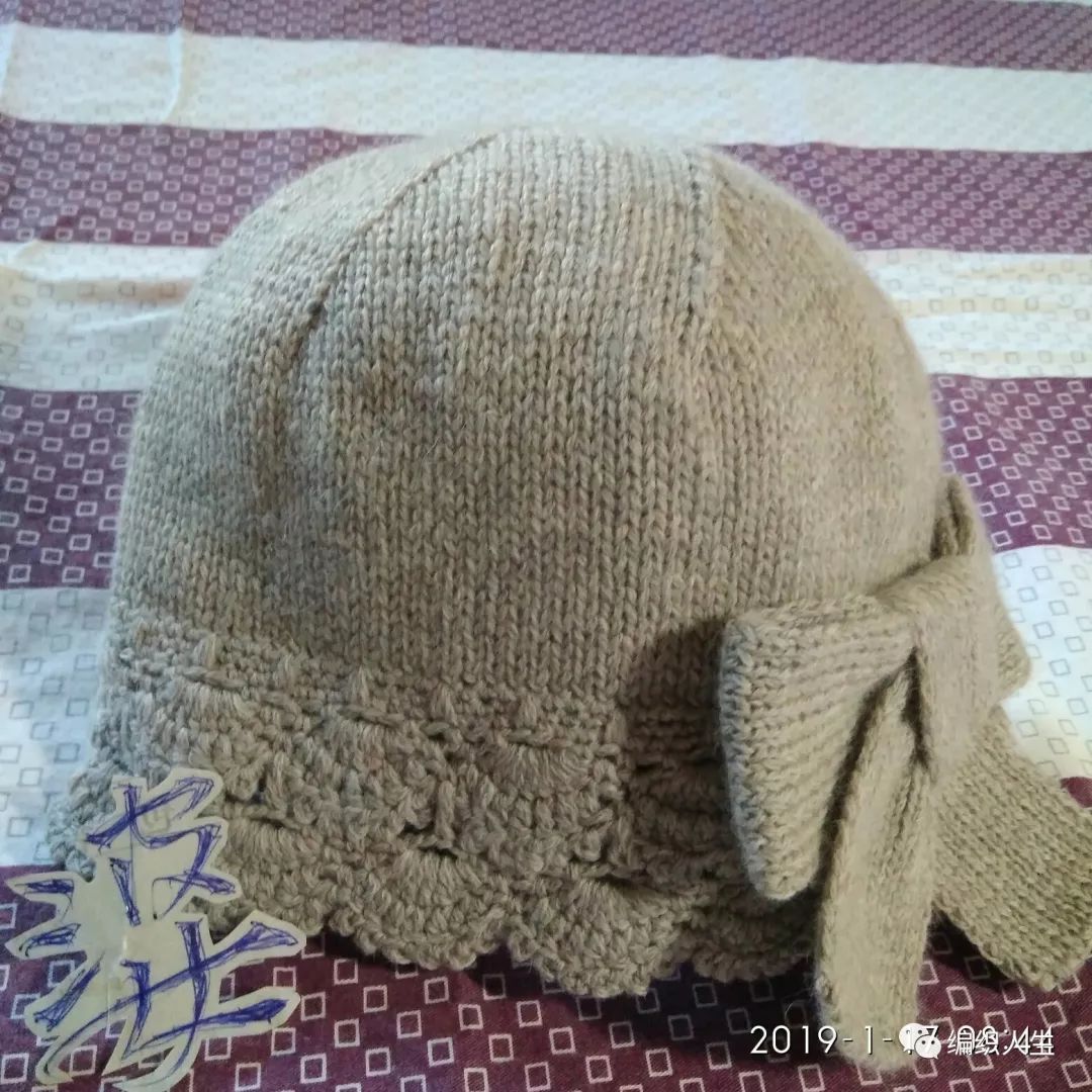 蝴蝶结花帽的编织教程,蝴蝶结花编织全教程