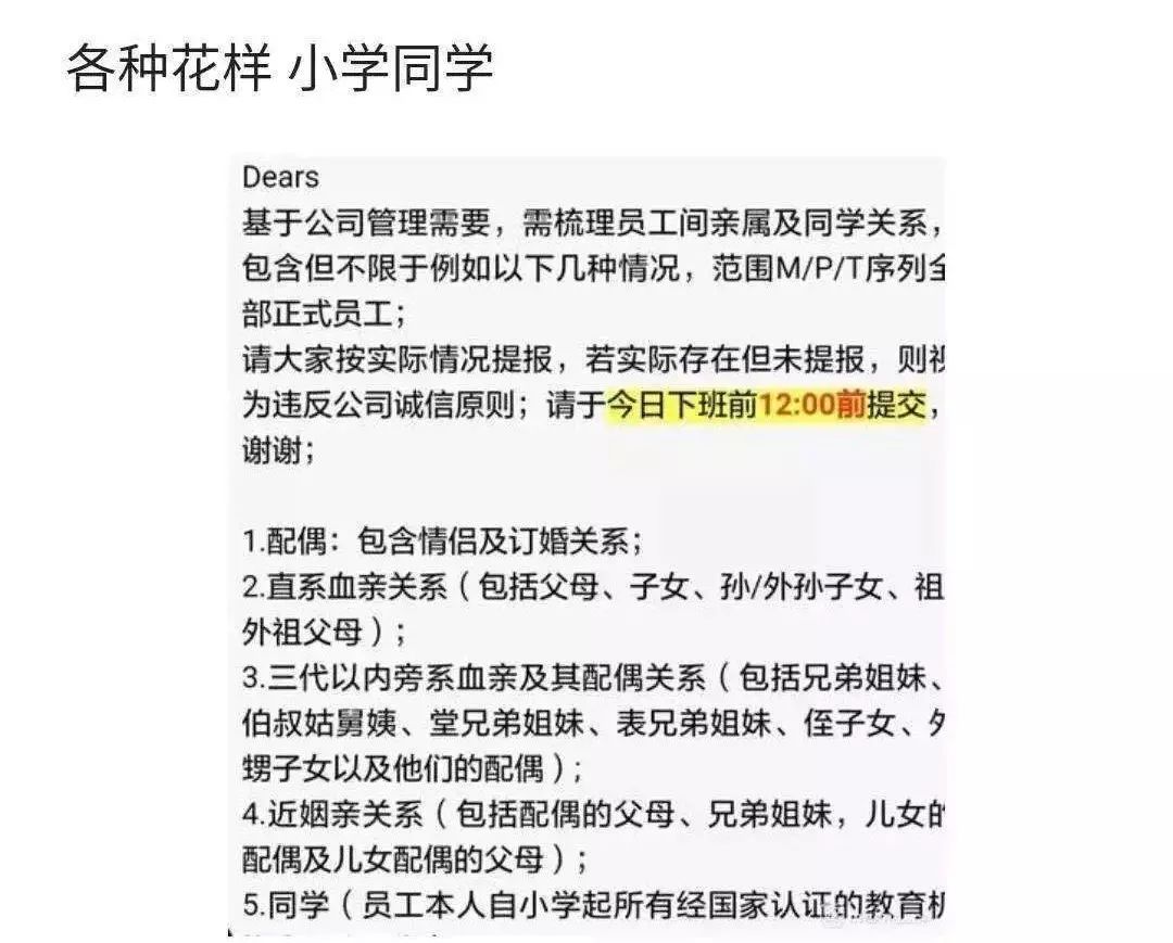 连同学都不放过！某电商平台要求员工上报三代血亲及配偶~律师这样说