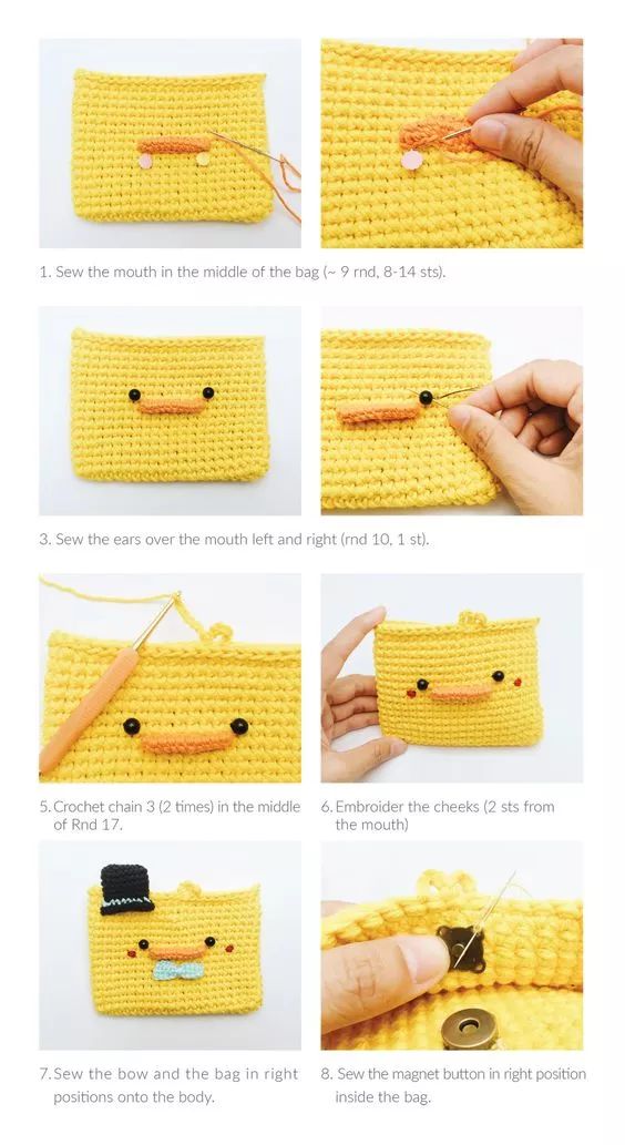 笔收纳袋小布袋,毛线钩笔袋的编织教程