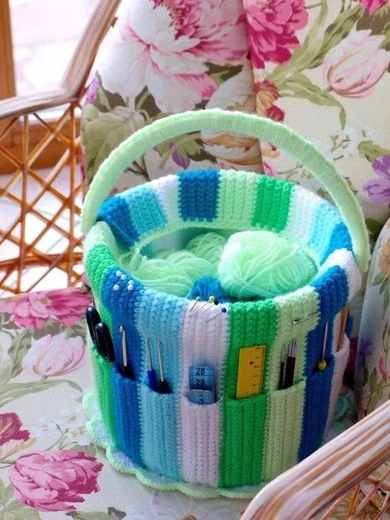 笔收纳袋小布袋,毛线钩笔袋的编织教程