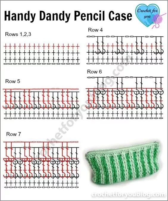 笔收纳袋小布袋,毛线钩笔袋的编织教程