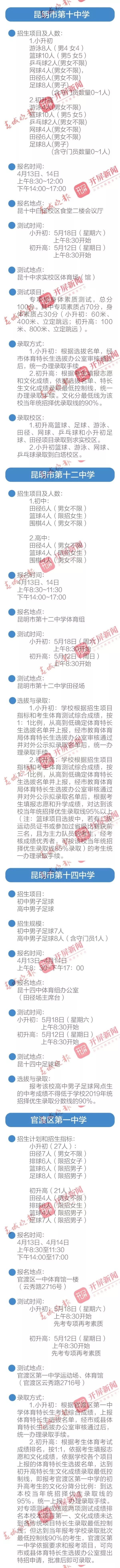 昆明2023中考体育特长生录取线,昆明市中考体育特长生招生简章