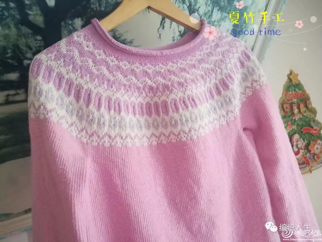 从上往下织套头休闲棒针毛衣样品,粗线棒针女士毛衣中长款的编织