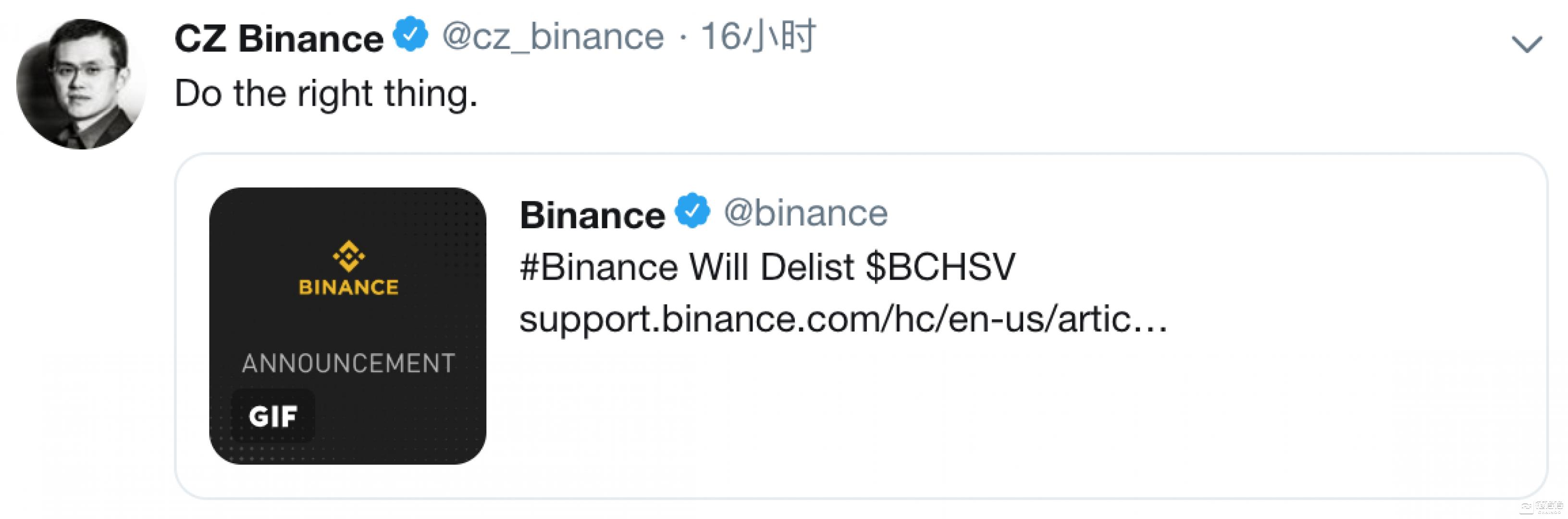 “打假中本聪”引阵营分裂,币安下架BSV致多米诺式交易巨震