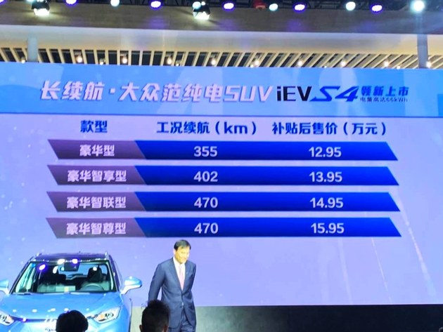江淮新能源ievs4改款,江淮ievs4纯电动车补贴后价格