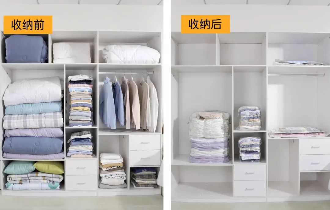 真空压缩袋压缩衣物,不用插电真空收纳压缩袋