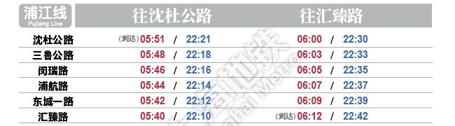上海地铁1号线首末车时间时间表,地铁2号线首末班时间上海