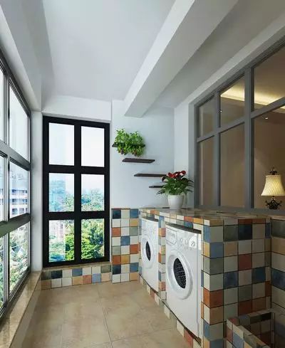 没有阳台怎么做洗衣房,楼梯下空间设计成洗衣房