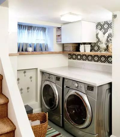 没有阳台怎么做洗衣房,楼梯下空间设计成洗衣房