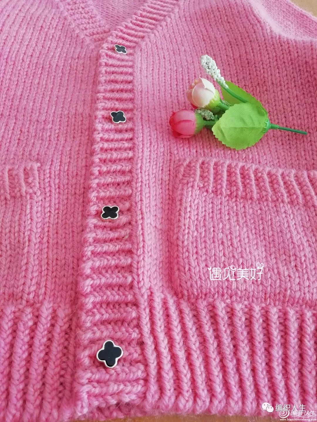 女童开衫毛衣洋气大方的编织教程,女童粗棒针毛衣编织开衫