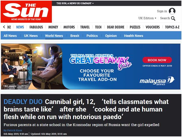 俄罗斯12岁少女吃人案件,俄罗斯女孩吃臭生鱼