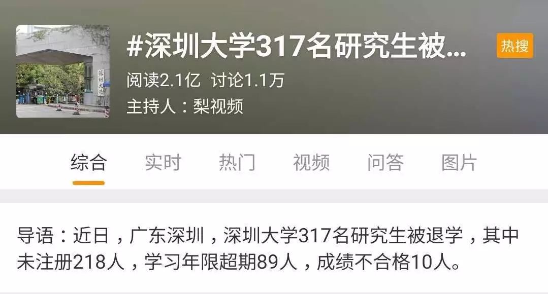 深圳大学317名研究生被退学：“前半生偷的懒，后半生拼命还！”