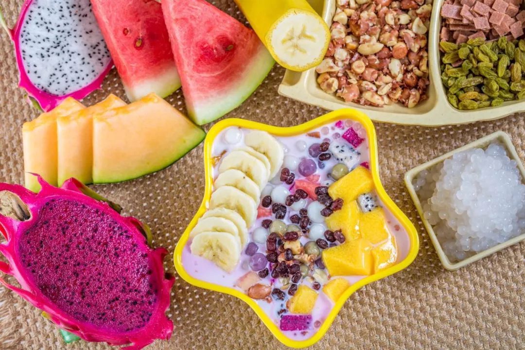 冰粉夏季糖水,冰冻西米露凉粉