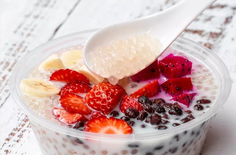 冰粉夏季糖水,冰冻西米露凉粉