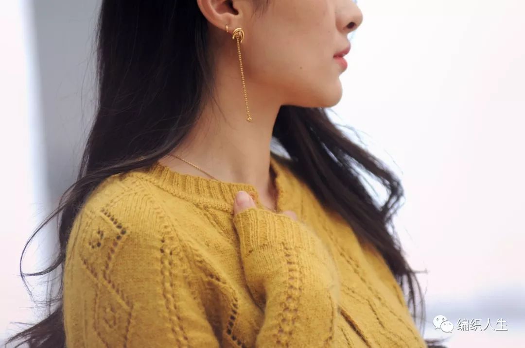 棒针波浪花样镂空马海毛衣图解,编织马海毛镂空小开衫