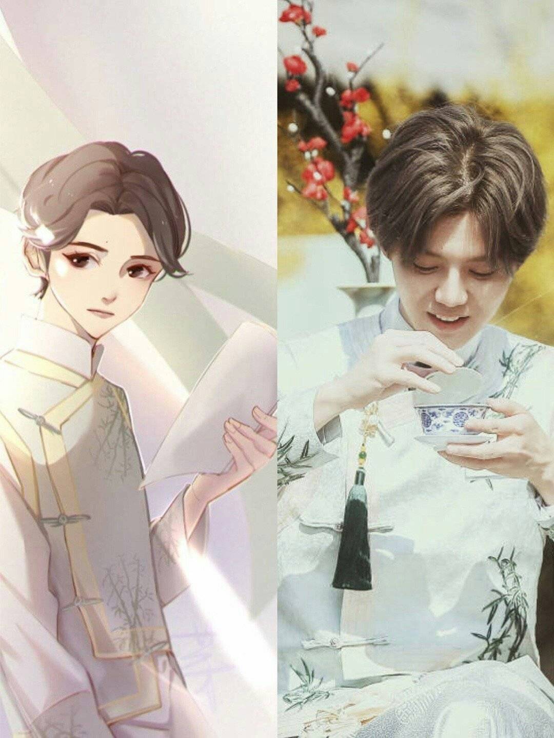 鹿晗素描手绘作品,鹿晗简笔画手绘图片图文