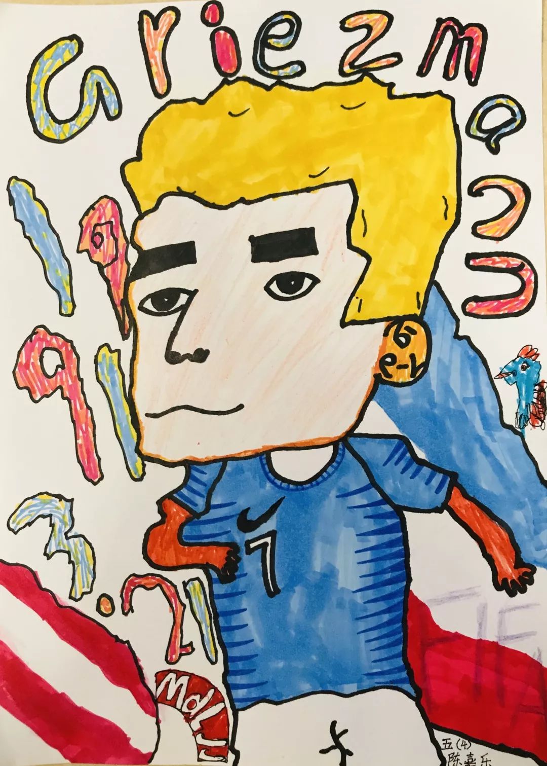 简笔画c罗与梅西,足球小学生c罗