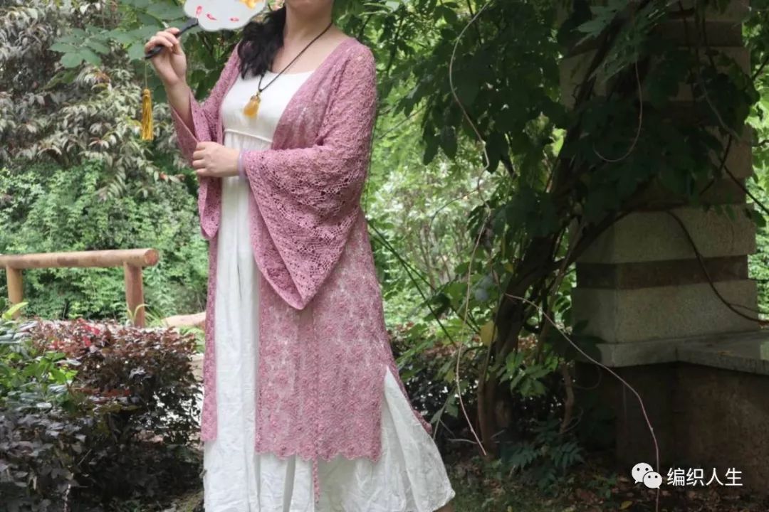 钩针开衫小课堂工作室,钩针梅花一线连长袖开衫