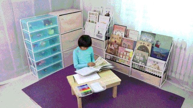 马卡龙书架+阅读地垫+阅读小桌,书香三连打造阅读角