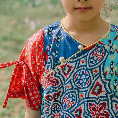 夏季改良中国风童装,改良版中式童装