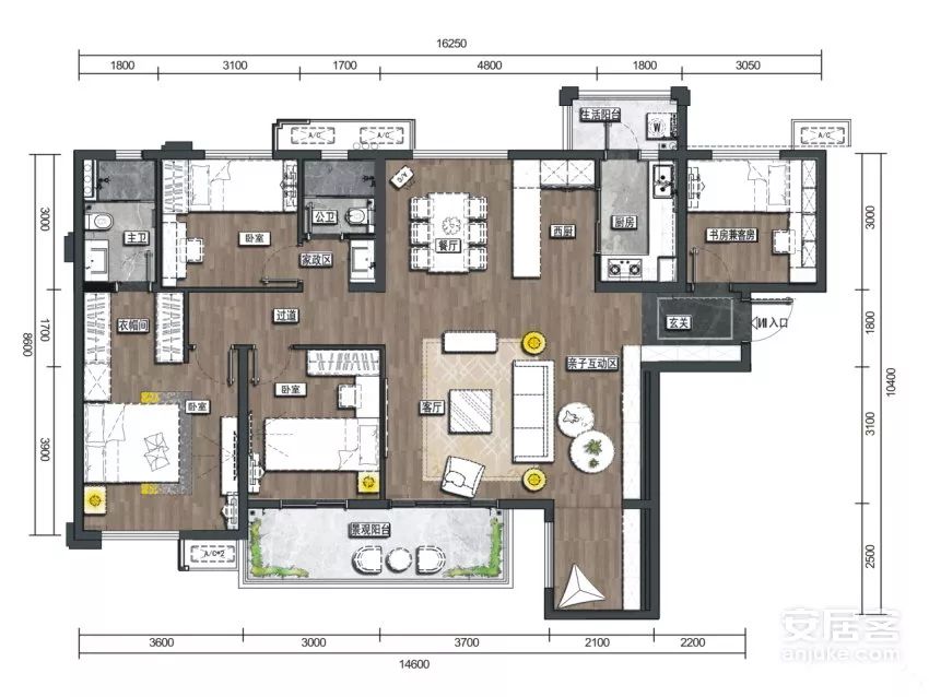 万科龙湖最新户型,万科四房户型