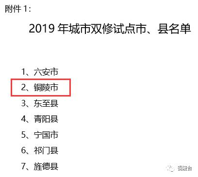 铜陵城市双修改革名单,铜陵城市双修公示