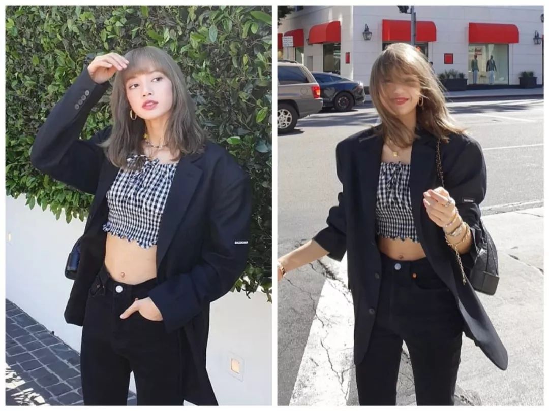 杨幂泫雅风,泫雅机场黑西服穿搭