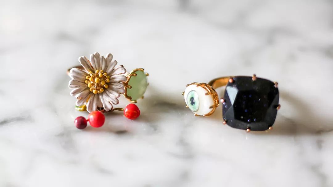 古法风戒指,法式红复古银戒指