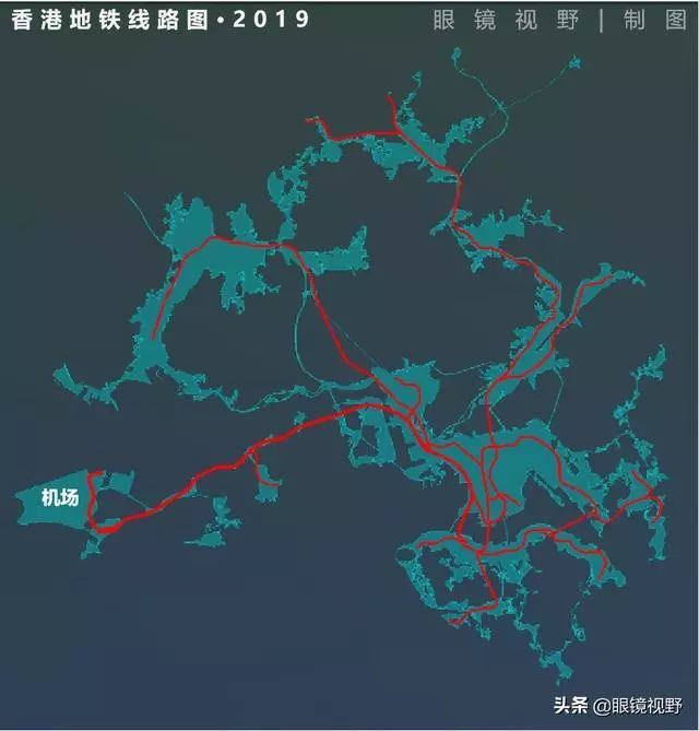 香港和深圳鸟瞰图,从太空看城市