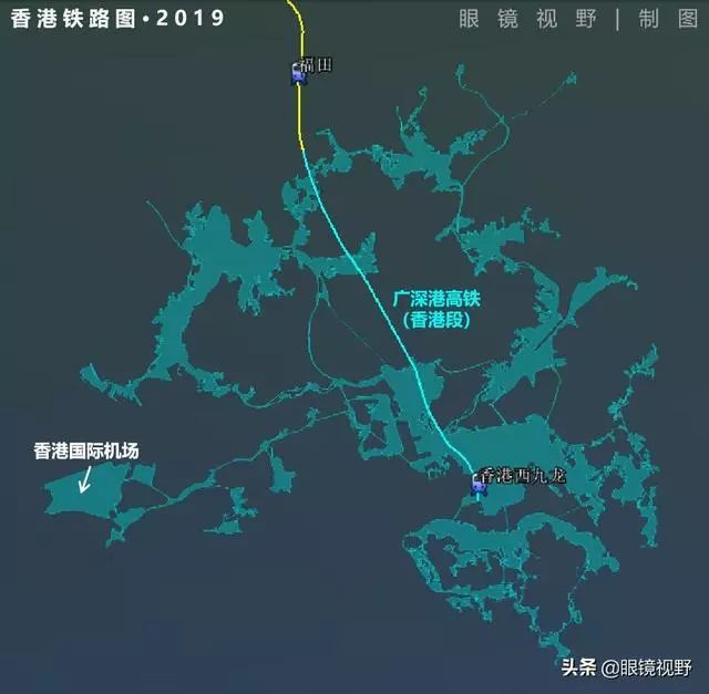 香港和深圳鸟瞰图,从太空看城市