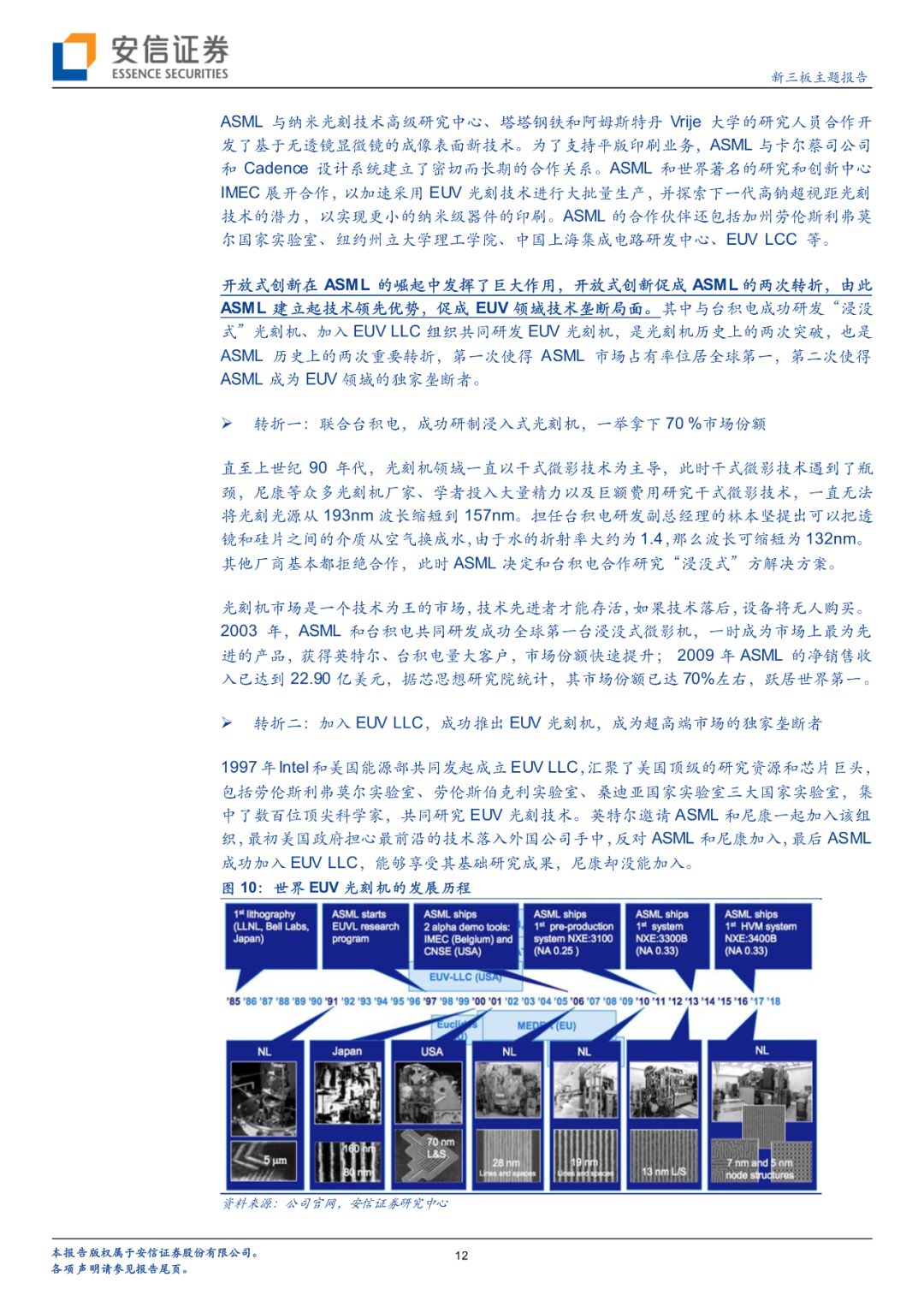 「半导体先声」阿斯麦如何成就光刻机领域霸主地位？客户入股+战略并购+开放创新「安信诸海滨团队」