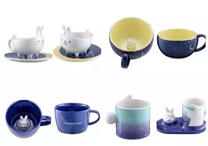星巴克猫头鹰杯,星巴克圆月玉兔杯
