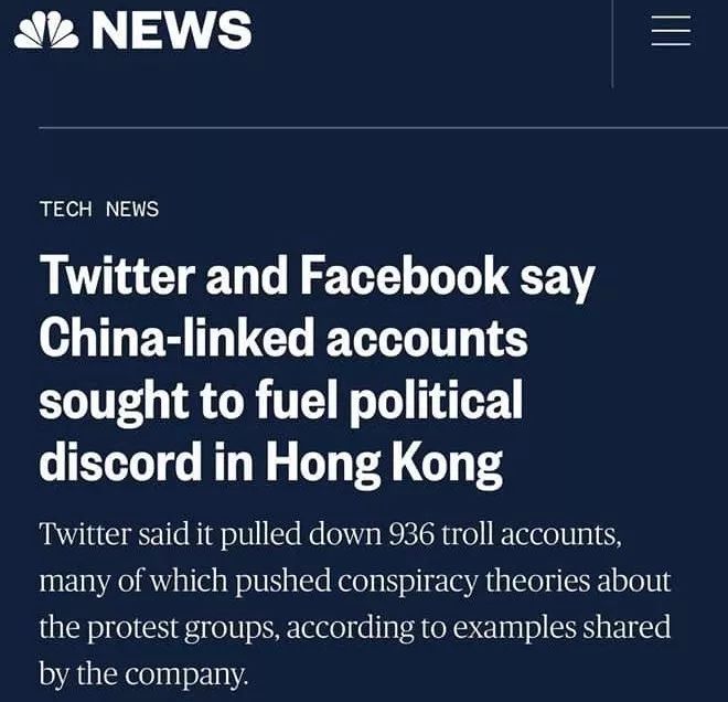 推特、脸书删近千内地涉港账号!外交部回应了……