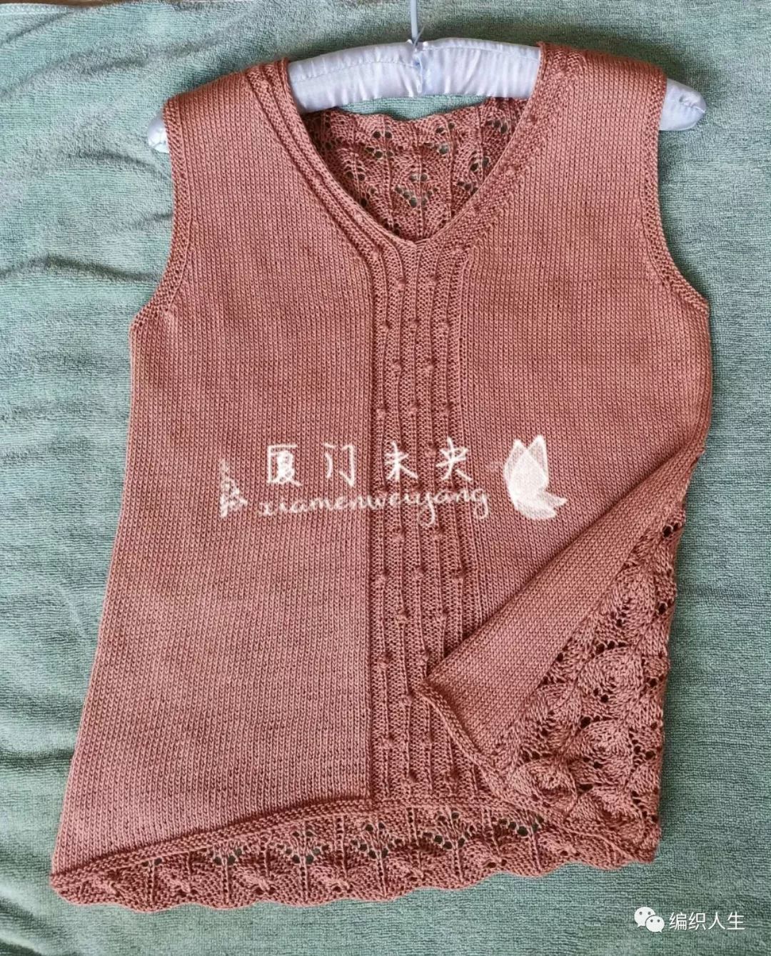 女士棒针背心外穿款式,v领针织棒针宽松背心女