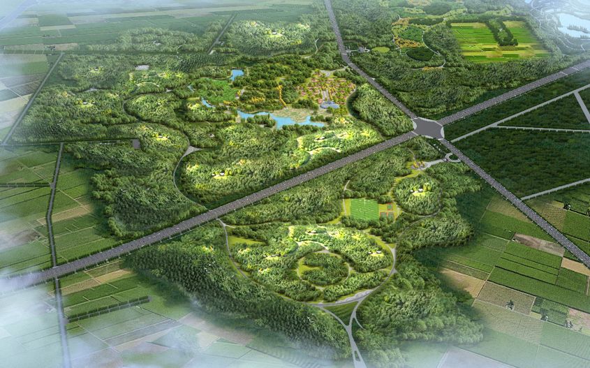 占地6100亩生态湿地公园,占地195亩的公园