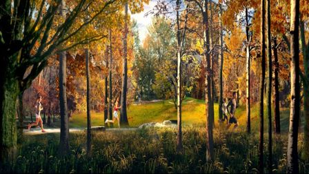 占地6100亩生态湿地公园,占地195亩的公园