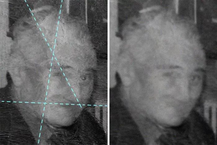 原来的老照片修复一下,修复污损老照片