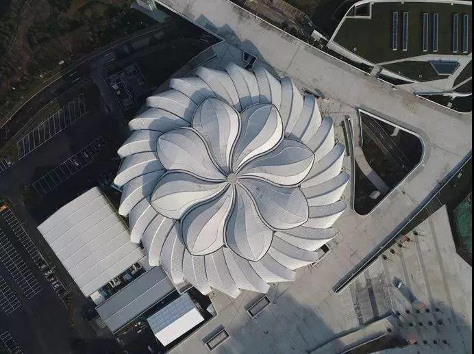 耗资11亿、重达1280吨、40米高空上的“莲花”建筑开花了！网友：扑面而来的中国风