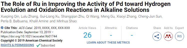 香港科技大学ACSCatal.:Ru为什么能提高Pd基催化剂HER和HOR活性?