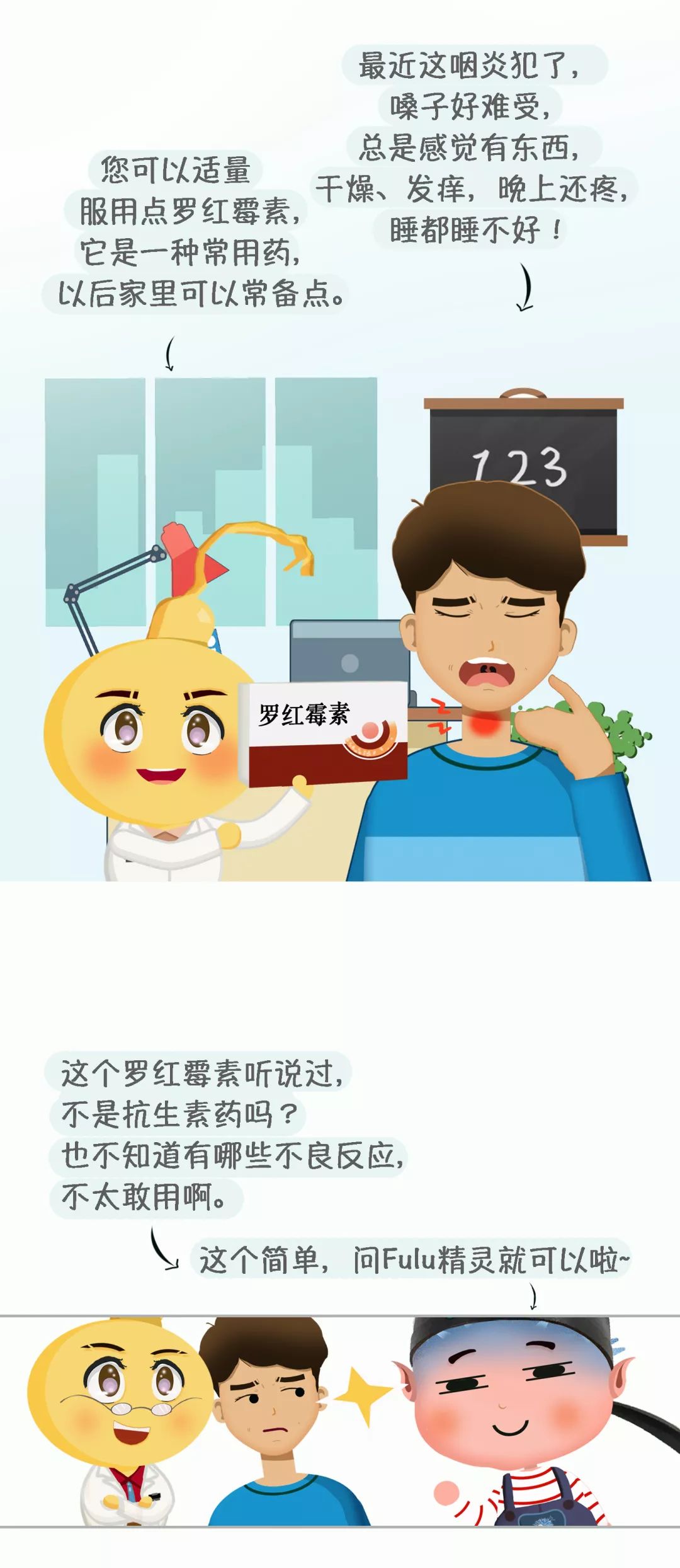 嗓子发炎吃罗红霉素一般要多久好,嗓子发炎罗红霉素吃多少