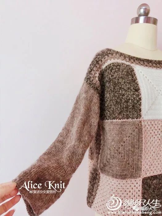 祖母方格套头衫完整视频教程,摩卡色毛衣女新款