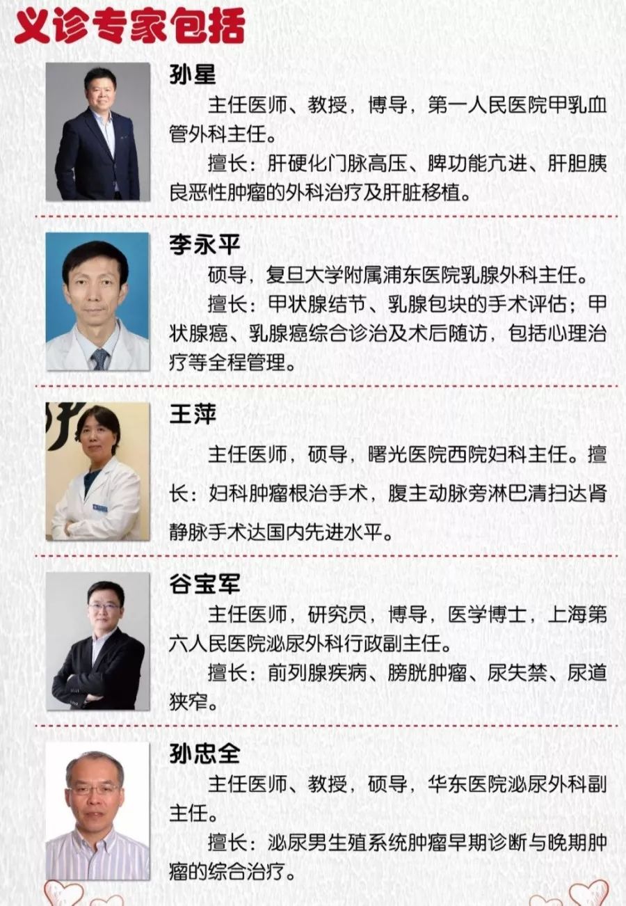 闵行这家三级医院要义诊啦！好多专家，就在明天