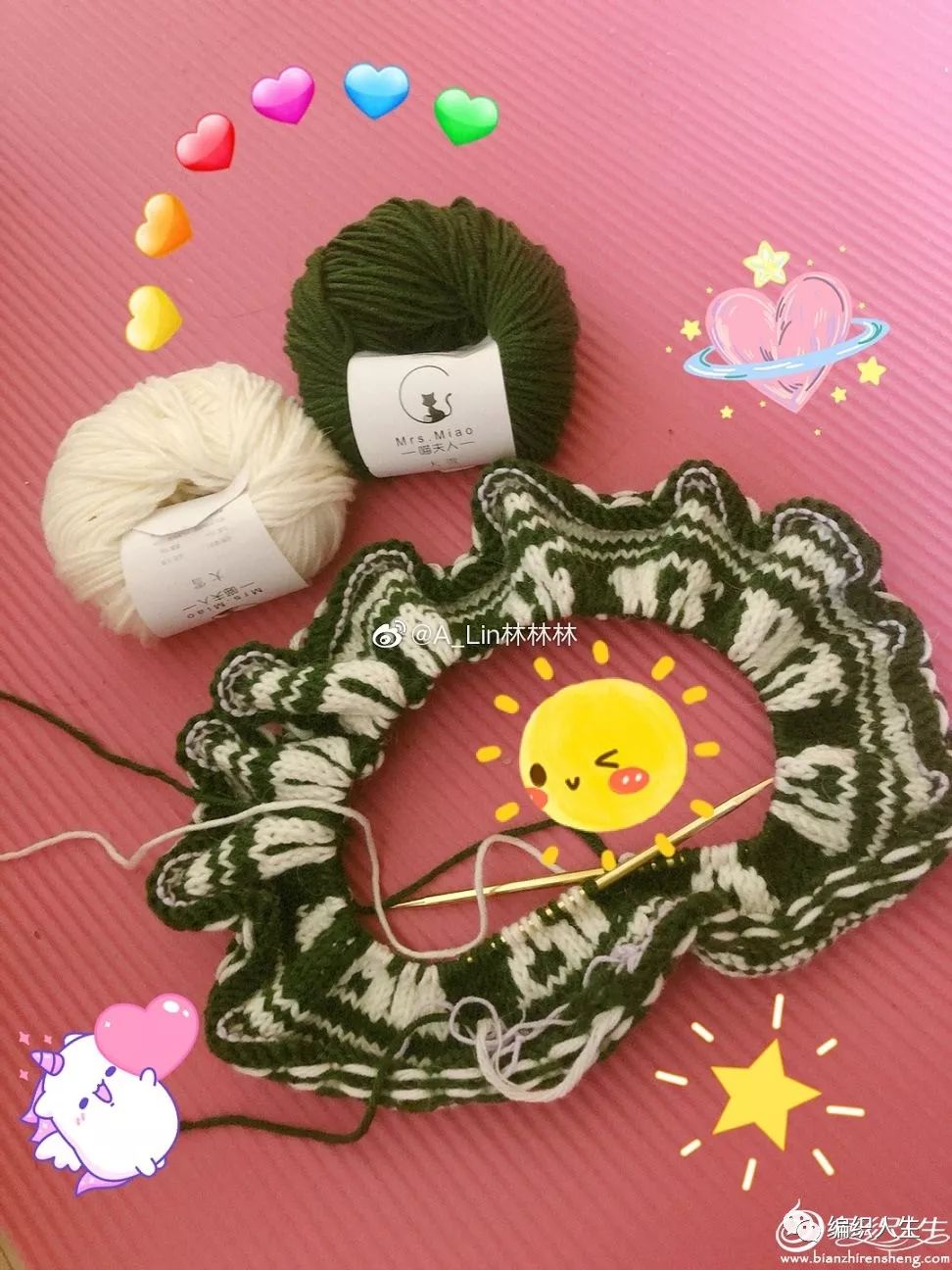 喵夫人镂空花套头毛衣,棒针天鹅套衫