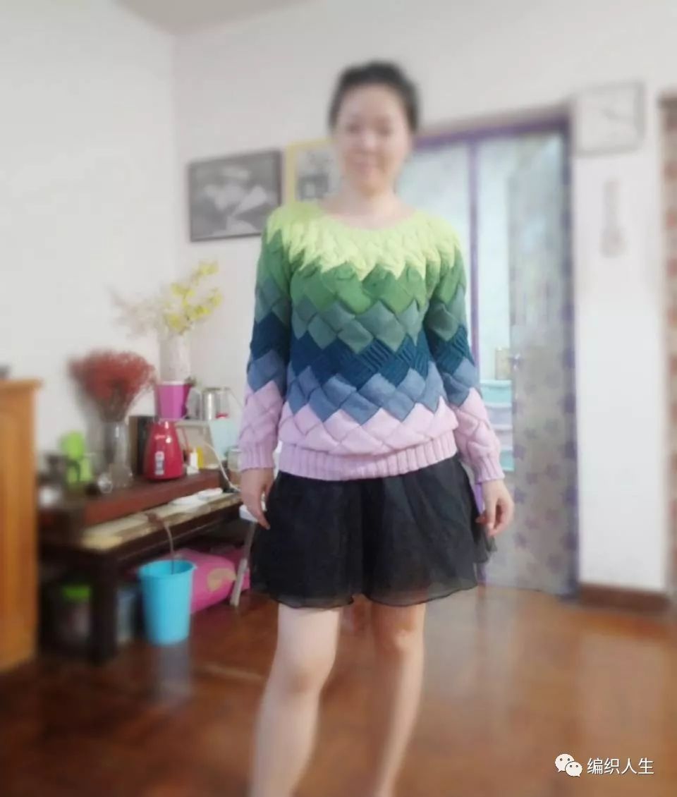 马海毛毛衣十三针编织花样图解,白桦编织衣服袖子收针