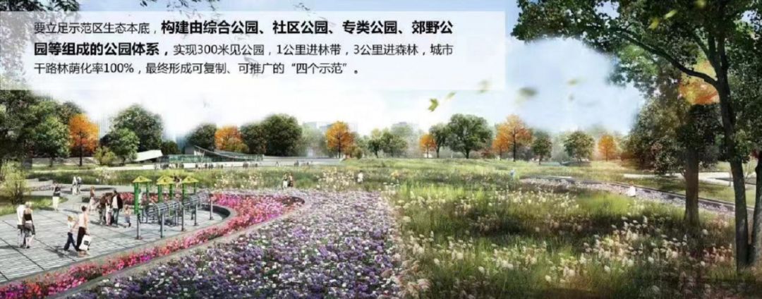 改革成果：青山北湖新城——300米进园，1公里进林带，3公里进森林