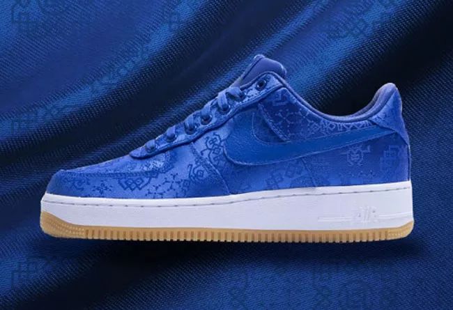 蓝丝绸af1撕开效果,aj1黑橙丝绸扣碎